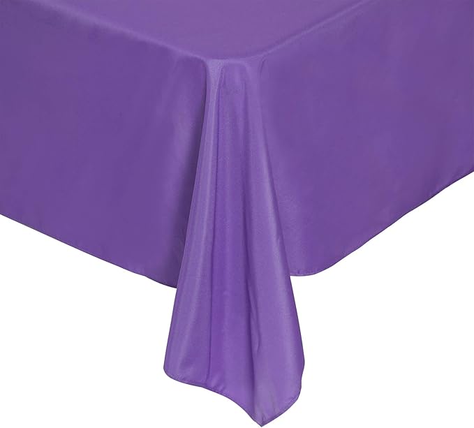 Rectangle Tablecloth 90x156 inch Washable Polyester Fabric Table Cloth for Wedding Party Dining Banquet Decoration（90x156,Purple）