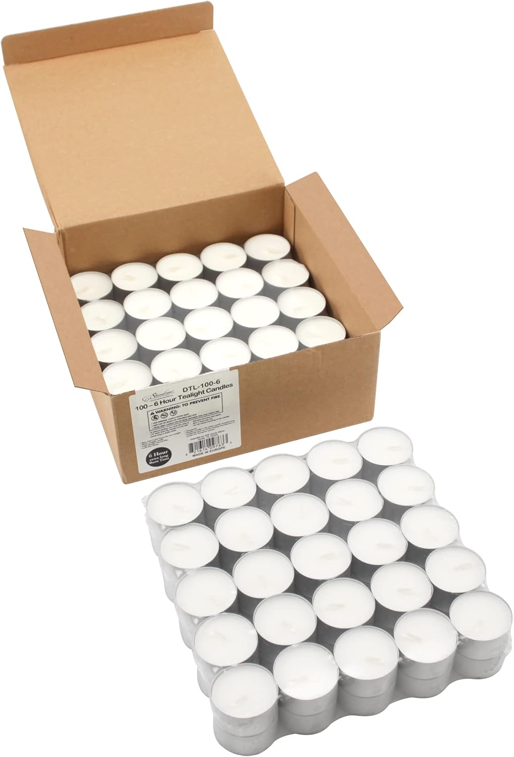 Stonebriar Unscented Long Burning White Tealight Candles, Bulk Pack, 6-7 Hour Burn Time, Smokeless Tealights for Parties, Weddings, Home, 50 Count