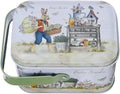 Easter Rabbit Metal Storage Tin with Handle (Style A) - 4.1" Vintage Garden Bunny Treat Box, Decorative Floral Tinplate Organizer for Easter Eggs