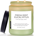 M&SENSE Eucalyptus & Mint Scented Jar Candle, Large 19.4oz Natural Soy Wax, 110-Hour Long Lasting Non-Toxic Clean Burning, Fresh Smelling Home Aromatherapy for Spa Stress Relief, Gifts for Men Women