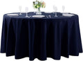 120 inch Round Tablecloth Washable Polyester Table Cloth Decorative Table Cover for Wedding Party Dining Banquet（120 inch,Navy）
