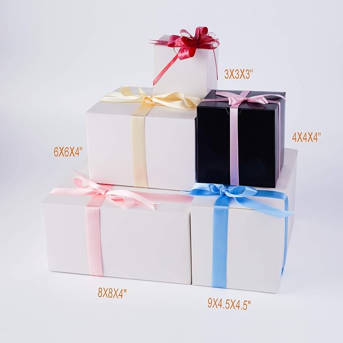 GEFTOL Gift Box 20 Pack 6 x 6 x 4 inches Fold Box Paper Gift Box Bridesmaids Proposal Box for Bridal Birthday Party Christmas（White）
