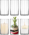 6 Pack Clear Glass Cylinder Vases, 6 Inch Flowers Vase, Floating Candle Holder for Table Centerpiece, Ideal for Wedding, Party Supplies and Home Decor