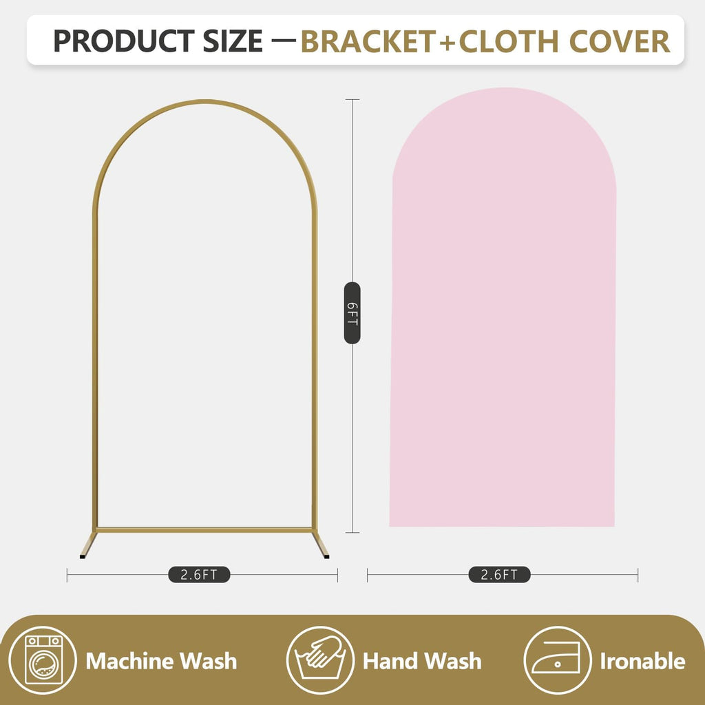 arch backdrop stand and cover set, metal balloon shown in use