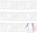 3 Pack 10 Feet White Foil Fringe Garland Metallic Tinsel Streamers Banner Wall Hanging Curtain Backdrop for Parade Floats, Christmas Day, Valentine's Day, Thanksgiving, Birthday Party Decorations