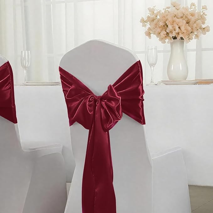 SHEJIZE 2 Pack Wine Red Satin Table Runner 12x108 Inches Long, Bright Silky Smooth Satin Table Runner Table Decor for Wedding Banquet Christmas Prom Event Birthday Party