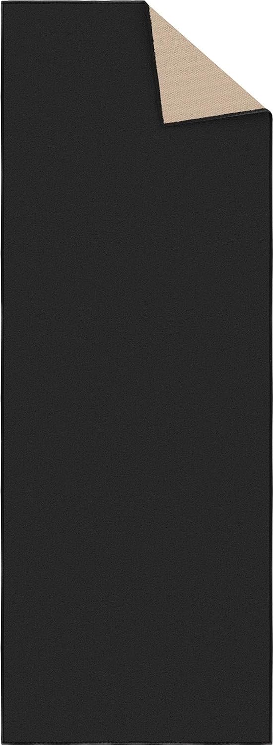Ottomanson Hallway Runner Rug 2'2" x 6' Non Slip Solid Area Rugs Easy to Clean Laundry Rug Runner Durable & Pet Friendly Floor Carpet Runners for Hallways Entryway Living Room Kitchen, Black