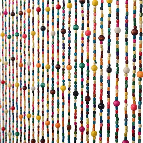 36" x 79" 41 strands rainbow colorful hippie showing dimensions