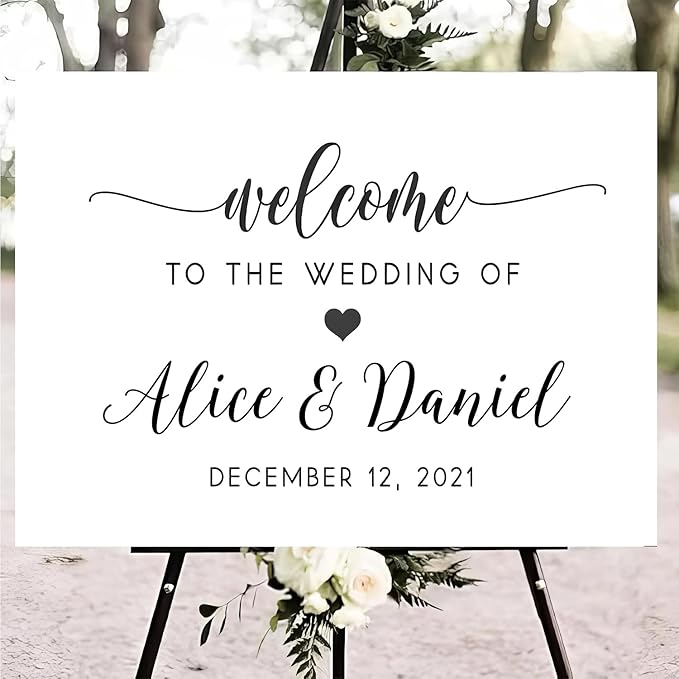 Personalized Wedding Welcome Sign, Welcome To Our Wedding Sign, Custom Wedding Sign, Welcome To Our Wedding Welcome Sign, Personalized Wedding Name