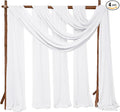 4 Panels Wedding Arch Draping Fabric 28" x 20Ft Wedding Arch Drapes Chiffon Fabric Drape Sheer Backdrop Curtain for Weddings Party Swag Ceremony Birthday Arbor Drapery Reception Ceiling Decor(White)
