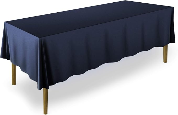 Lann's Linens - 10 Premium 70" x 120" Tablecloths for Wedding/Banquet/Restaurant - Rectangular Polyester Fabric Table Cloth - Navy Blue