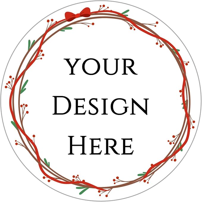 100-1000pcs Custom Stickers Merry Christmas Stickers Personalized Labels Adhesive Xmas Decorative Envelope Seals Stickers for Cards Gift Boxes(Round-3)