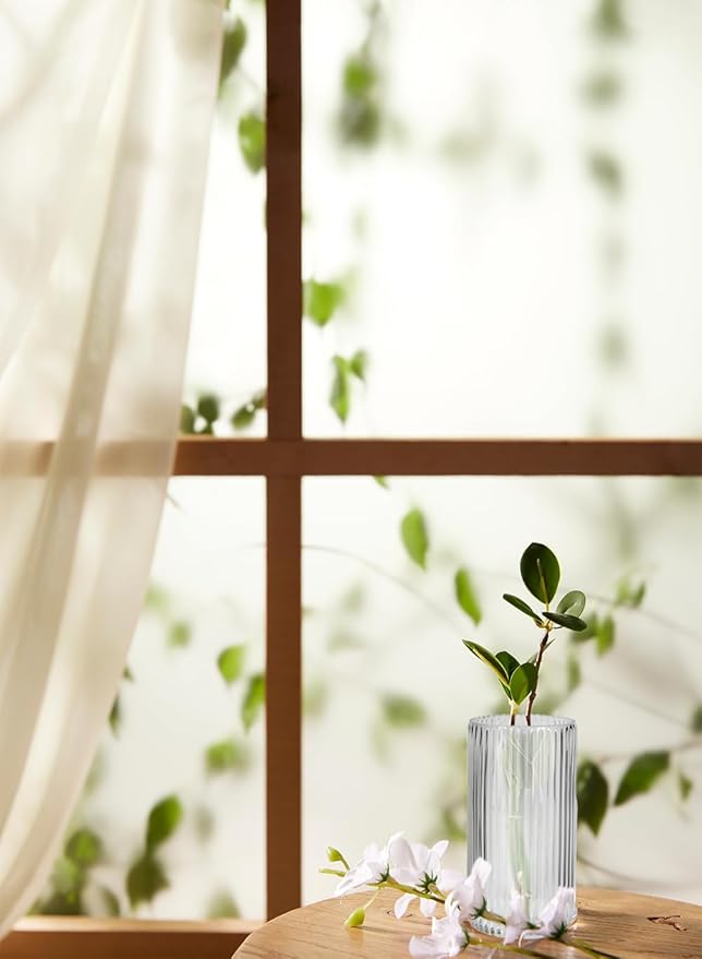Serene Spaces Living Clear Pleated Glass Votive Holder, Decorative Centerpiece for Wedding, Christmas, Thanksgiving, Party, Dining Table, Living Room, Home Décor, Measures 11" Tall