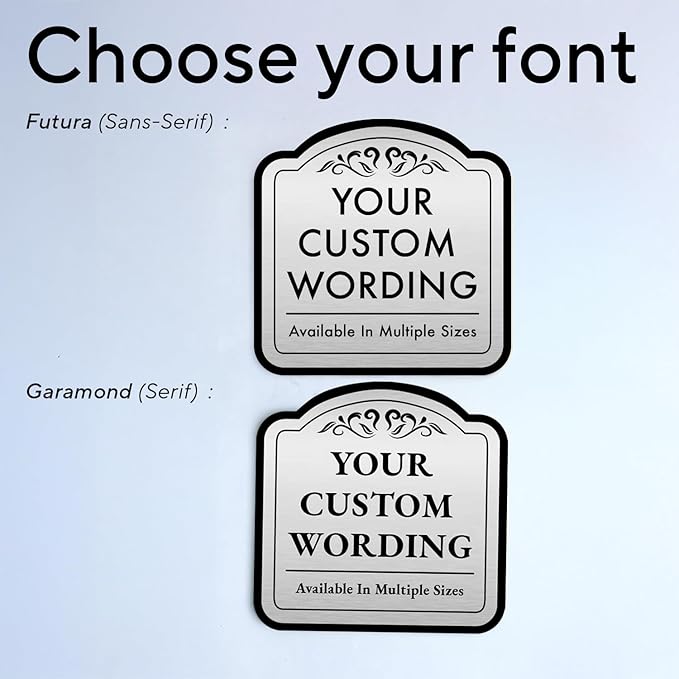 Custom Decorative Outdoor Metal Sign - Personalized Aluminum Driveway Sign, Waterproof, Made In USA - Design 1 Metallic Silver 18x18 In