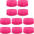LTC LINENS 10 Pack 120 Inch Round Tablecloth Fuchsia for 60 Inch Round Table - Bulk Round Table Cover - Washable, Wrinkle Resistant Polyester Fabric Cloth for Wedding, Party