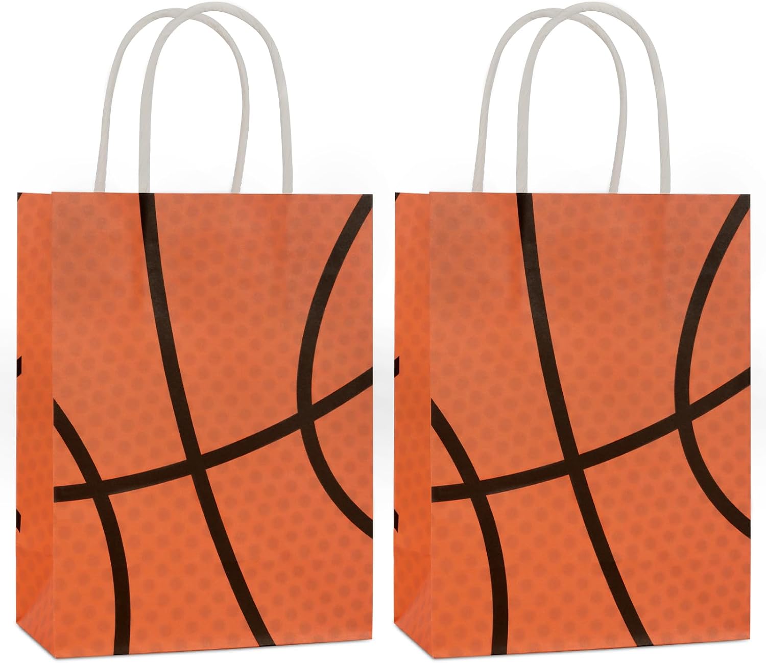 Hxezoc 12 Pieces Basketball Gift Bags with Handle, Paper Treat Candy Bag Sport Favor Bags for Basketball Theme Birthday Party Decoration Supplies