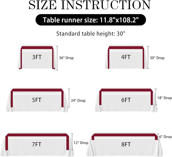 SHEJIZE 2 Pack Wine Red Satin Table Runner 12x108 Inches Long, Bright Silky Smooth Satin Table Runner Table Decor for Wedding Banquet Christmas Prom Event Birthday Party