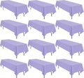 fani 12 Pack 60 x 126 Inch Rectangle Tablecloth Lavender Polyester Tablecloth for 8 Ft Rectangle Tables, Washable Fabric Table Cloth for Wedding Dining Table Buffet Parties Camping