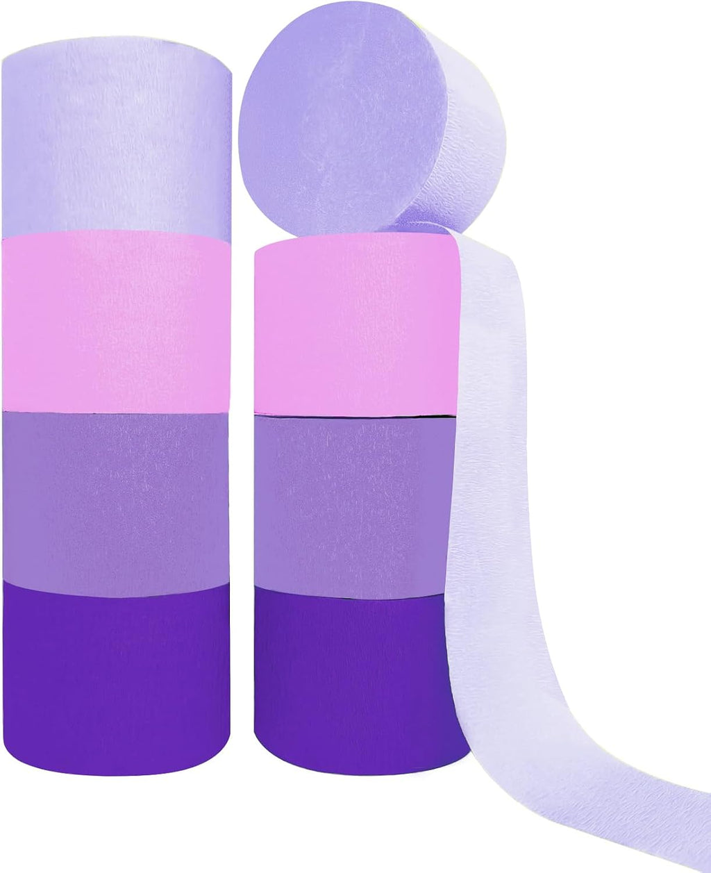 8 Rolls in 4 Colors Gradient Purple Party Crepe Paper Streamer, 8 Pieces 82 feet Streamets Party Decorations Party Supplies for Mermaid Under the Sea Ocean Party Birthday Baby Shower Graduation