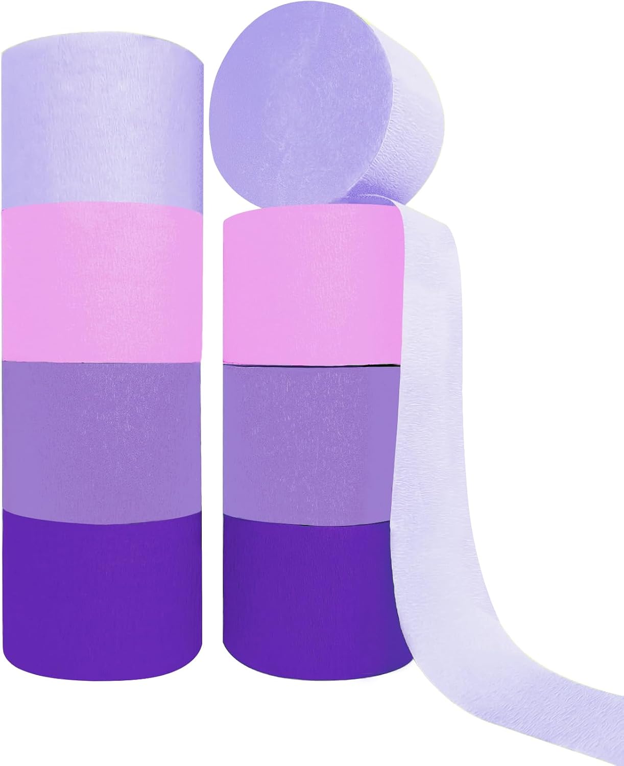 8 Rolls in 4 Colors Gradient Purple Party Crepe Paper Streamer, 8 Pieces 82 feet Streamets Party Decorations Party Supplies for Mermaid Under the Sea Ocean Party Birthday Baby Shower Graduation