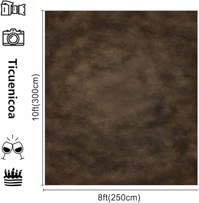 8x10ft Dark Brown Mottled Texture Photography Backdrop for Portrait Photo Studio Prop Abstract Background for Photographyer