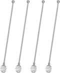 Coffee Stir Sticks,BURLIHOME Stainless Steel Swizzle Sticks 4Pcs Reusable Beverage Stirrers with Honey Shape