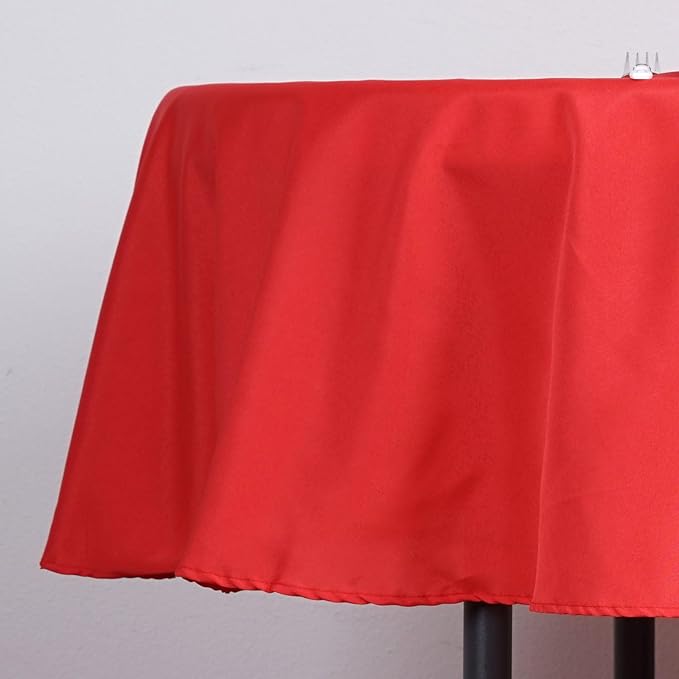 Efavormart Round Tablecloth, 70 Inch Stain & Wrinkle Resistant Washable Table Cloth, Decorative Polyester Fabric Table Cover for Banquet, Wedding, Dining- Red