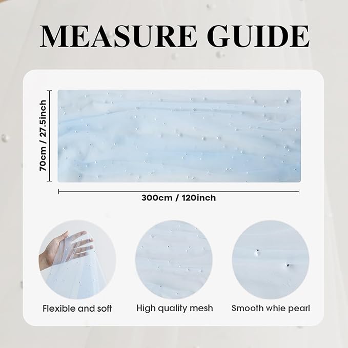 Artoid Mode Pearl Blue Gauze Table Runner 120 Inch 10FT, Seasonal Sheer Dining Holiday Wedding Birthday Baby Shower Table Decor for Home Party