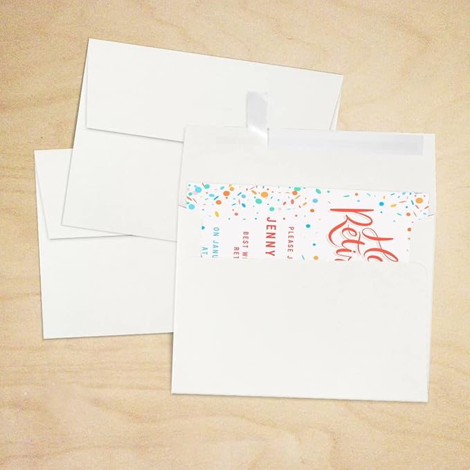 LUXPaper A7 Invitation Envelopes | Peel & Press | 5 1/4" x 7 1/4" | Natural White | 80lb. Text | 100% Cotton | 500 Qty