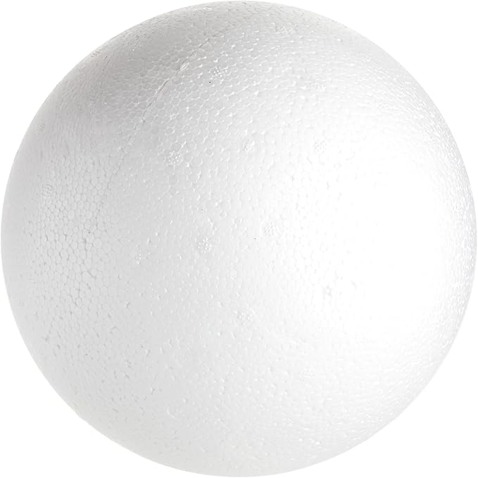 Juvale Sphere Craft Foam Balls - 7.5-Inch White Polystyrene Spheres - 2 Pack for DIY Projects, Floral Centerpieces & Home Decor