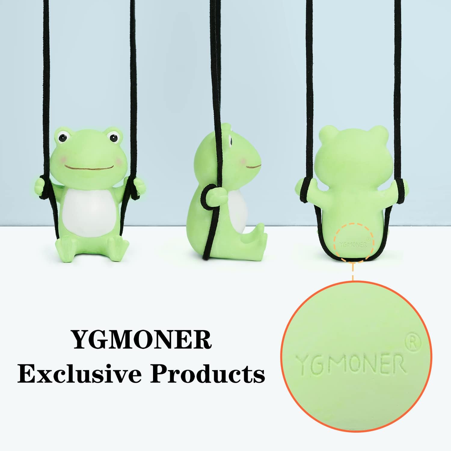 YGMONER Cute Swinging Frog Car Rear View Mirror Hanging Accessories Funny Car Interior Decor Gifts for Women Men (Frog)