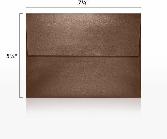 LUXPaper A7 Invitation Envelopes | Peel & Press | 5 1/4" x 7 1/4" | Bronze Metallic | 80lb. Text | 50 Qty