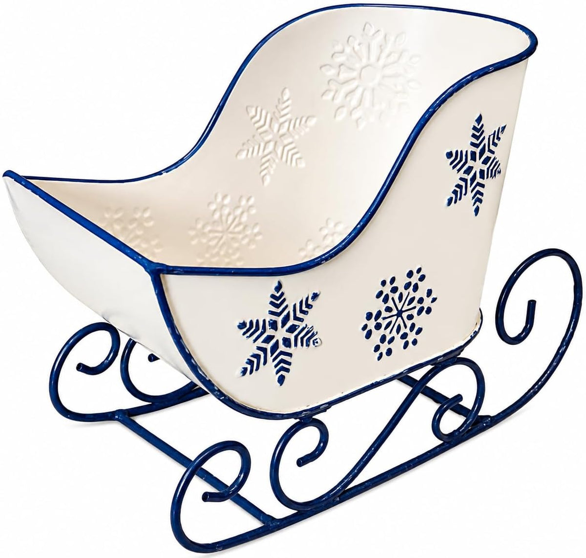 christmas sleigh metal ornament small candy storage gift, main product view
