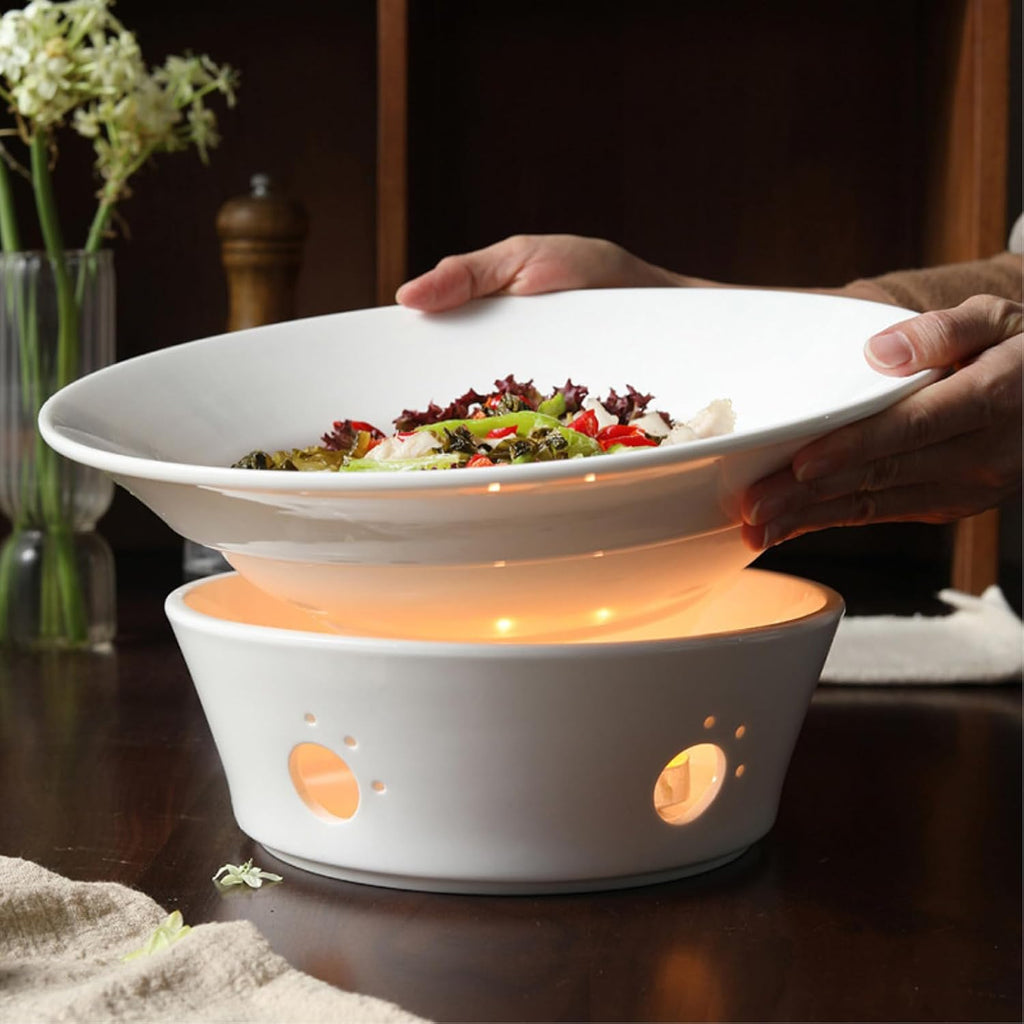 Ceramic candle heating insulation dish Restaurant special bowl -12 "boiled bowl+stove