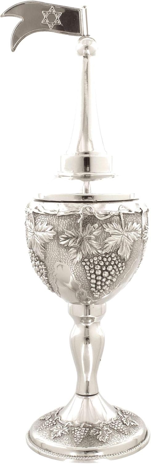 Havdallah set (set Havdalah) for the Shabbat engraving of grapevine, Nickel by Rimmon