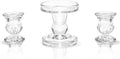 Unity Candle Holder - Glass Candle Holders for Pillar Candles Taper Candles, Glass Candlestick Holders Set of 3, Decorative Clear Glass Candlestick Holder for Wedding Table Dinning Church Centerpiece
