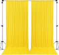 AK TRADING CO. 10 feet x 8 feet IFR Polyester Backdrop Drapes Curtains Panels with Rod Pockets - Wedding Ceremony Party Home Window Decorations - Lemon Yellow