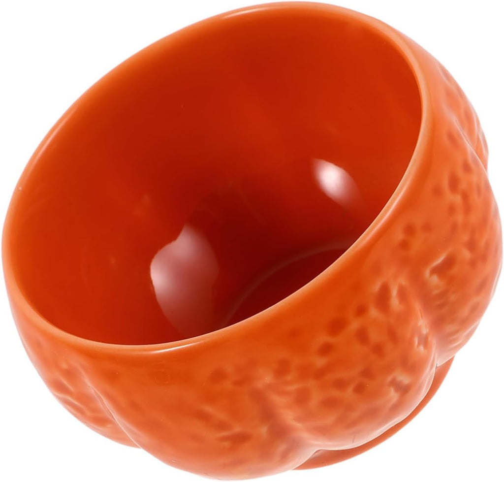 Healifty Pumpkin Shaped Ceramic Candle Holder for Halloween and Fall Party Decor, Orange Aromatherapy Candle Cup with Unique Elegant Design, Sturdy Ceramic Material with High Temperature