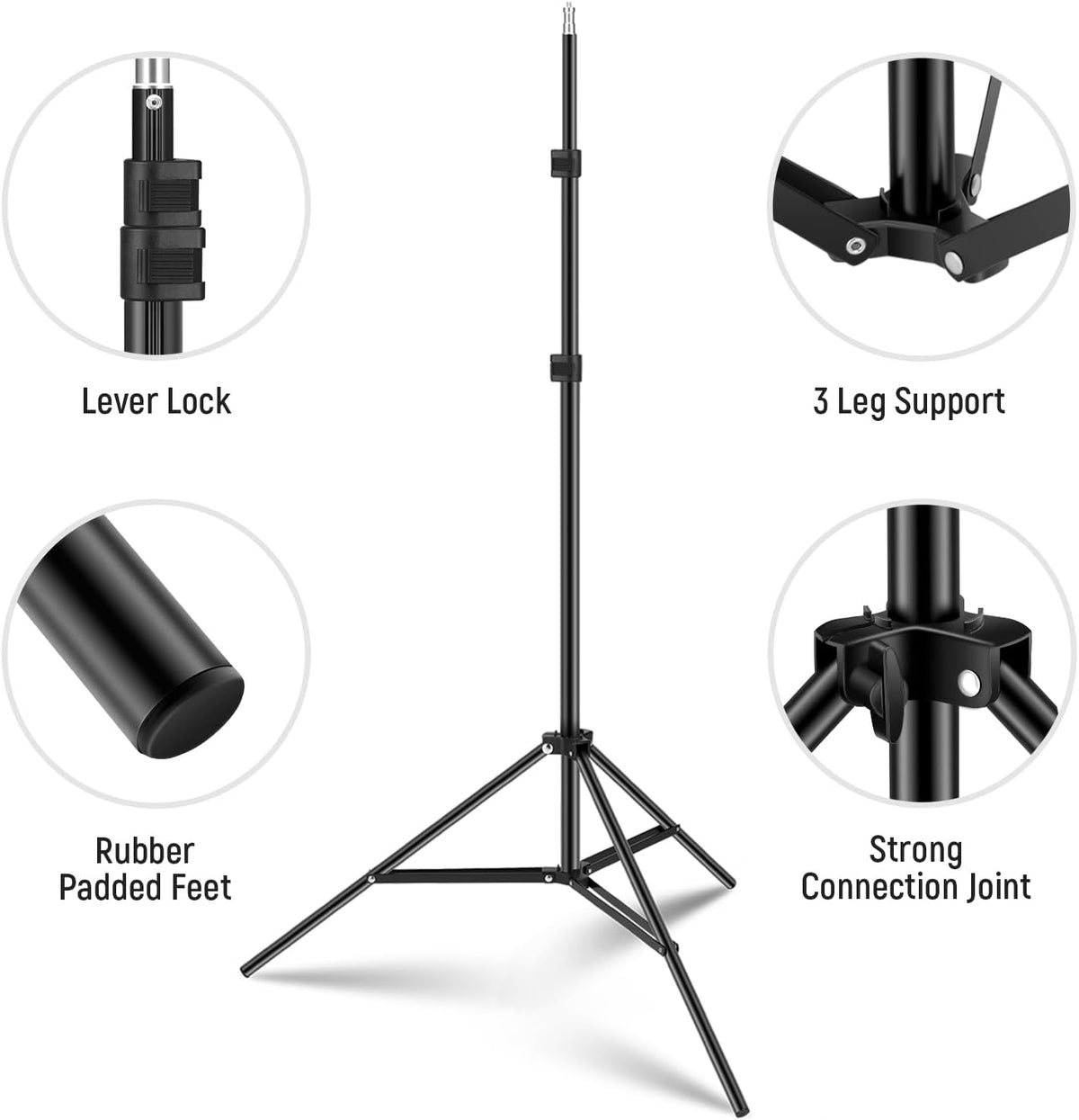 NEEWER Photography Light Stand, 7 Feet / 210cm Aluminum Alloy (2 Pieces)