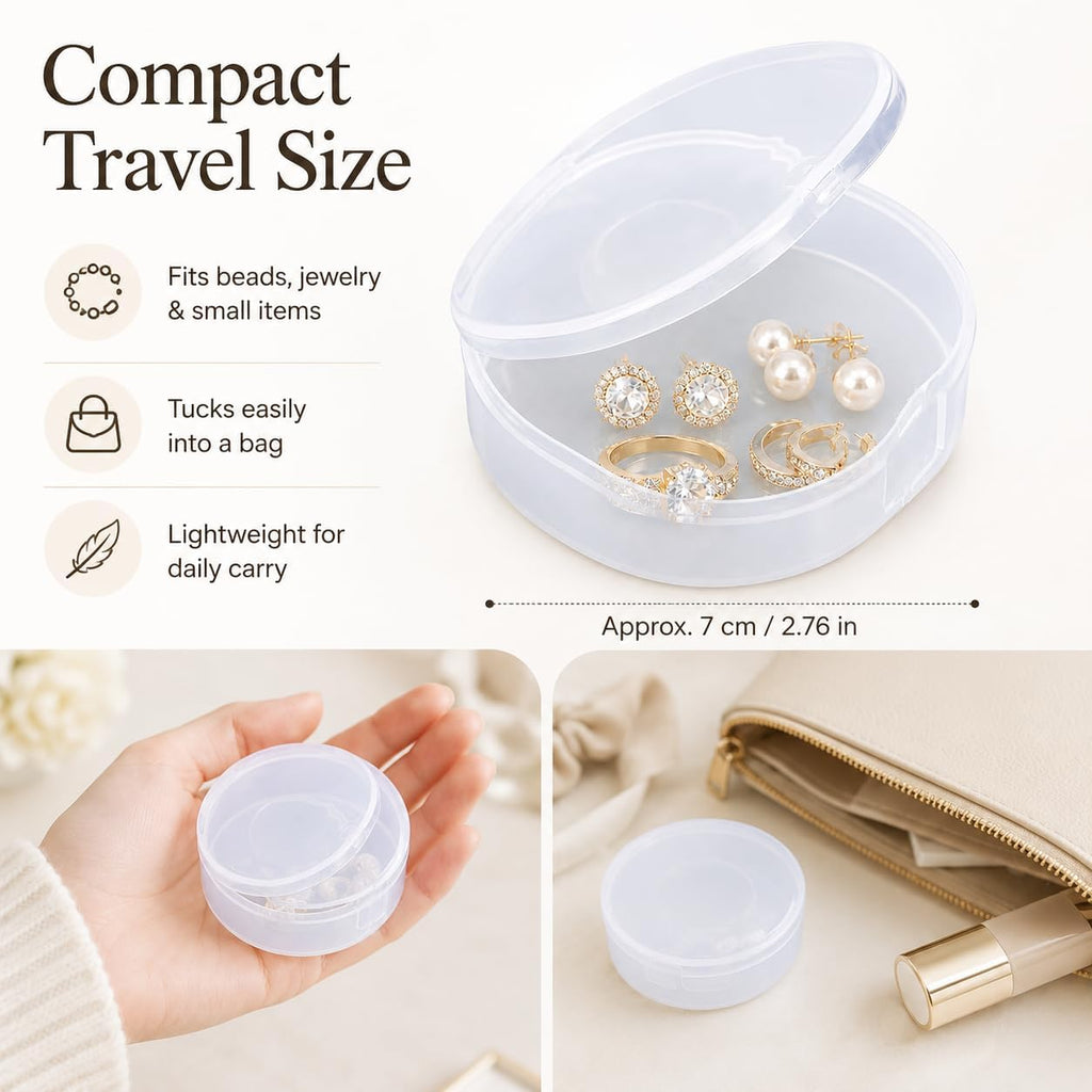 Clear Round Plastic Storage Container with Lid, Mini Small, Single Pack | Organizer for Beads, Jewelry, Cards, Crafts & Hobby Supplies