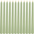 12-Pack Sage Green Taper Candles, 10 Inch Unscented Dripless Candlesticks, Long-Lasting Burn Time of 7-8 Hours, Perfect for Home Décor, Spring and St. Patrick's Day
