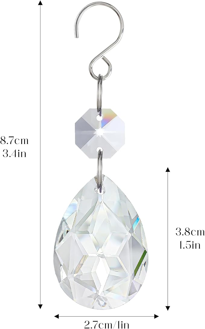 H&D HYALINE & DORA 3Inch Crystal Suncatcher Bauhinia Prisms Pendants 10Pcs Chandelier Crystals Replacement Hanging Sun Catcher Beads for DIY Arts Crafts Decor (Clear)
