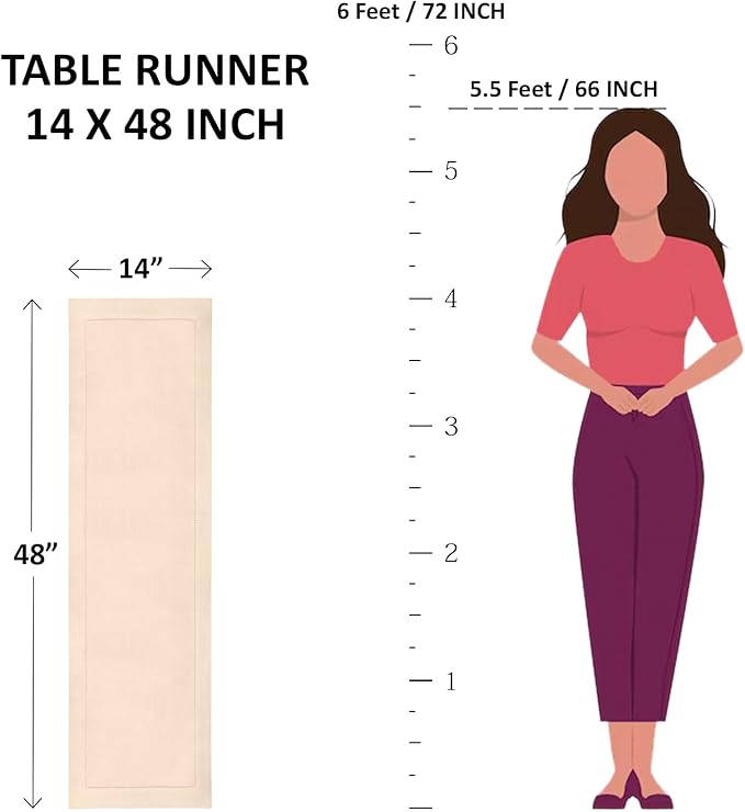 Solino Home Linen Table Runner 48 Inches - 100% Pure Linen Lilac Hemstitch Table Runner 14 x 48 Inch Ideal for Dresser and Coffee Tables - Classic Hemstitch