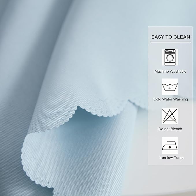 Small Square Light Blue Tablecloth 24 x 24 Inch Polyester Fabric Washable Table Cover Decorative Wrinkle Resistant Solid Color Table Cloth for Nightstand Party Wedding Camping