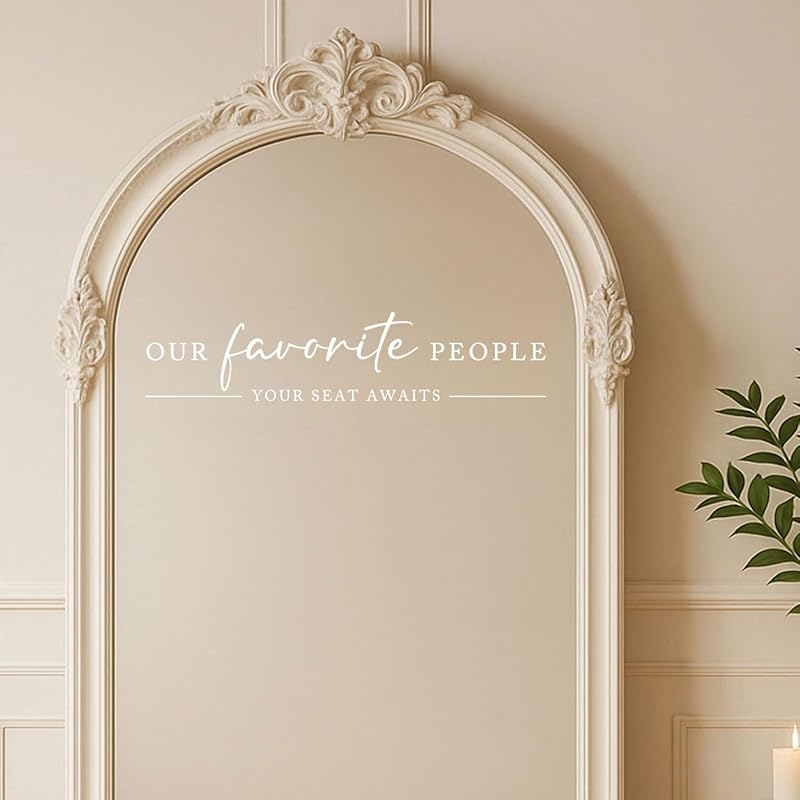 Our Favorite People Vinyl Decal, Find Your Seat Vinyl Decal, Wedding Sign Decal, Seating Chart Sticker, Our Favorite People Sticker, Wedding Removable Adhesive (White, Wide 20")