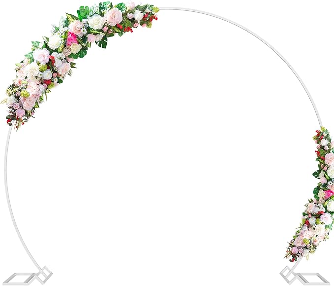 Wokceer Wedding Arch 7.2FT Round Backdrop Stand Metal Circle Backdrop Stand Circle Balloon Arch Stand Frame for Birthday Party Bridal Shower Anniversary Ceremony Candy Tables Celebration