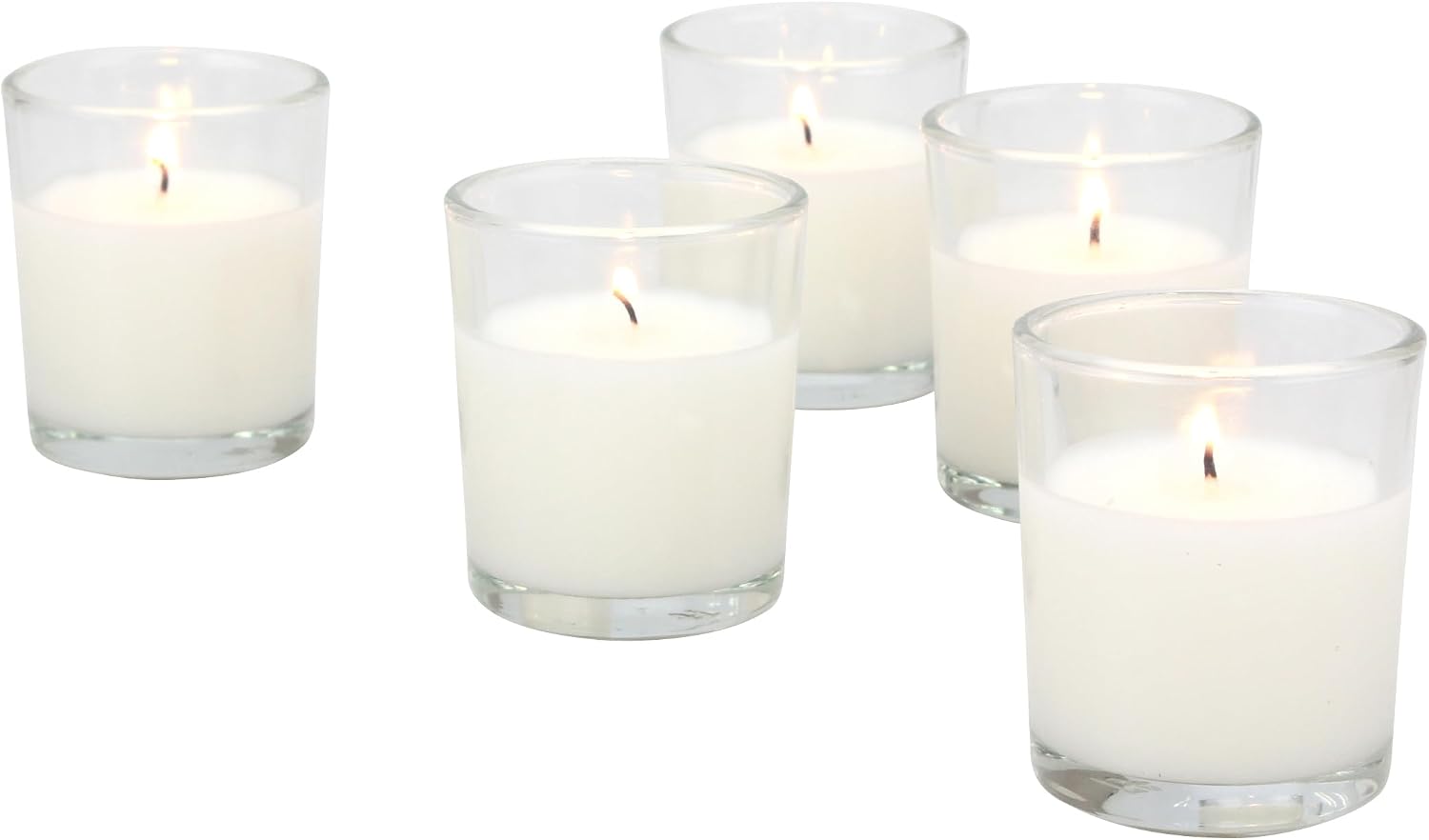Stonebriar 12 Hour Long Burning Unscented Wax Filled Votive Holders, 48 Pack, White