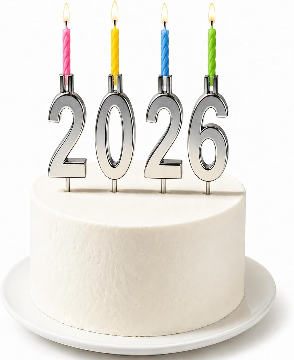 Stainless Steel Number Candle Holder Set, 1 Set | Heavy Duty, Thickened, Reusable, Heat-Resistant, Metal Birthday Candle Holder for Cakes