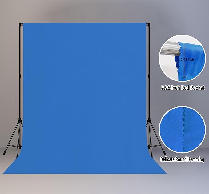8x10FT Royal Blue Screen Backdrop for Photography, Solid Blue Photo Background Portrait for Party Portrait Photoshoots Booth Video Studio