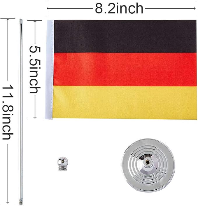 Germany Flag German Flags, Small Mini German Desk Flag, Used for Table Office Classroom Home Patriotic Events Decorations